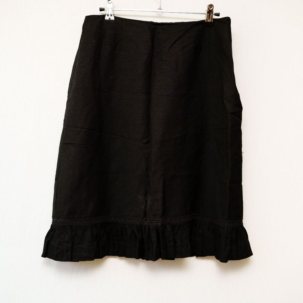 Vintage David n womens black maxi skirt Y2K 90's 8 goth witchy ruffle